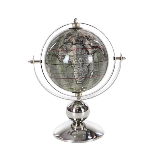 10&#x22; Silver Stainless Steel Traditional Globe